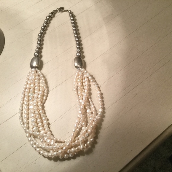 Silpada silver and freshwater pearl necklace